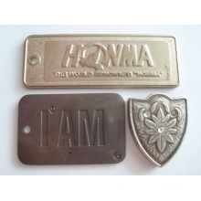 china metal accessories factory metal brand logo label metal tag for bags handbag